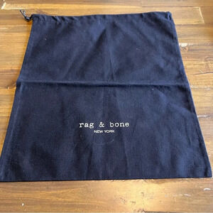 Rag & Bone Black Dust bag Sleeve Cover Drawstring Travel Slip Case Protector